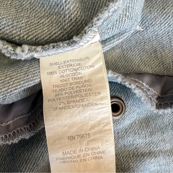 Lucky Brand Medium Denim Jean Jacket with Embroidered Stars - Picture 8 of 16